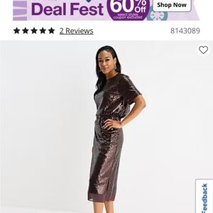 Elegant Sequin skirt in Shimmering Brown
